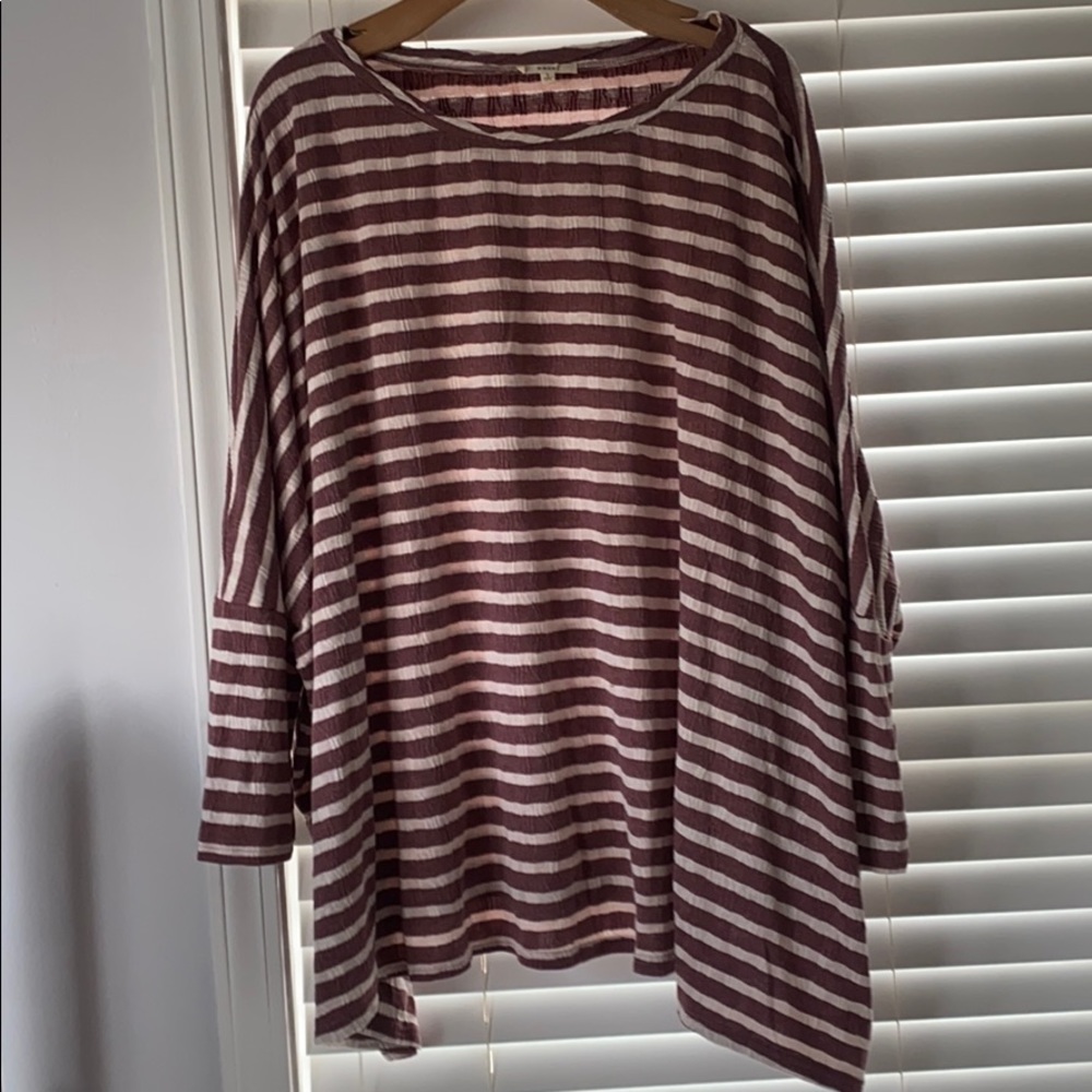 Talulah OVERSIZED plum Striped top - NWOT - Large